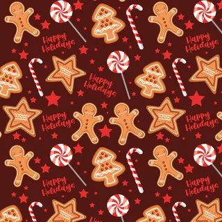 带饼干和糖果的圣诞节图案