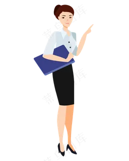 矢量卡通女教师黑板