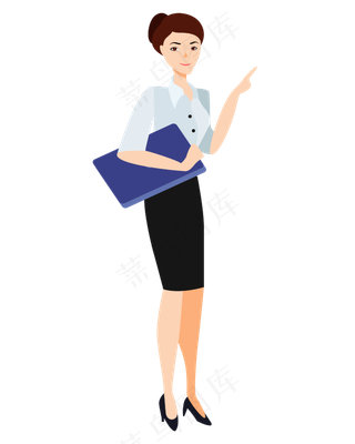 矢量卡通女教师黑板