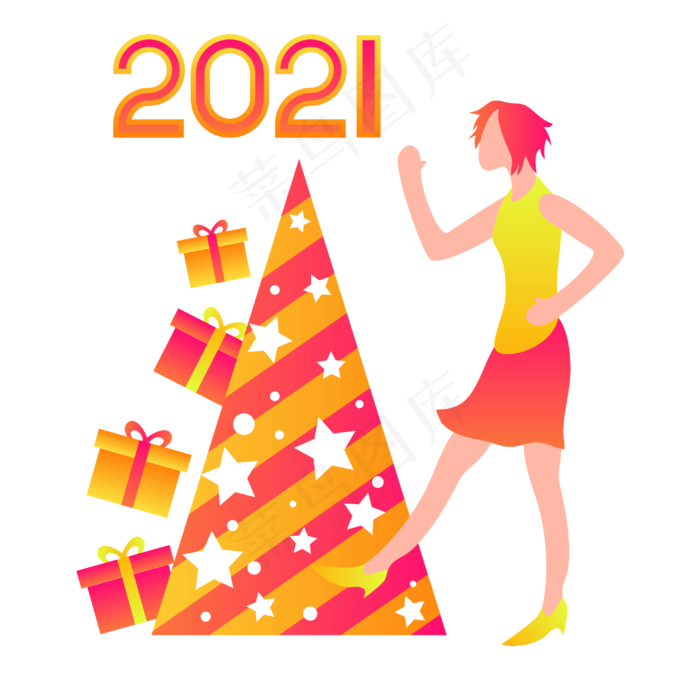 2021新年跨年狂欢(3000*3000px 300 dpi )ai矢量模版下载