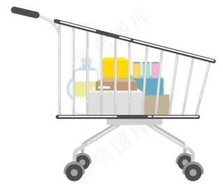 超市购物车免抠图