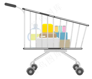 超市购物车免抠图