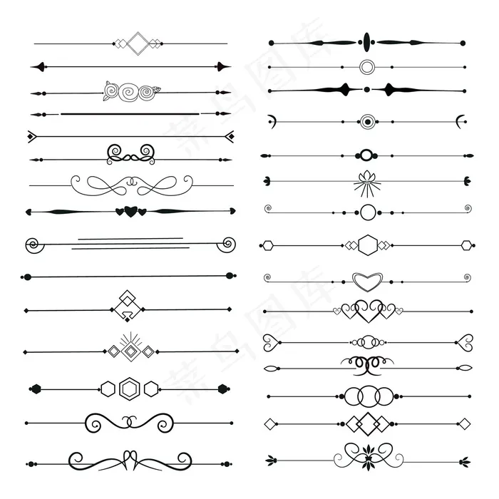 书法装饰元素集eps,ai矢量模版下载