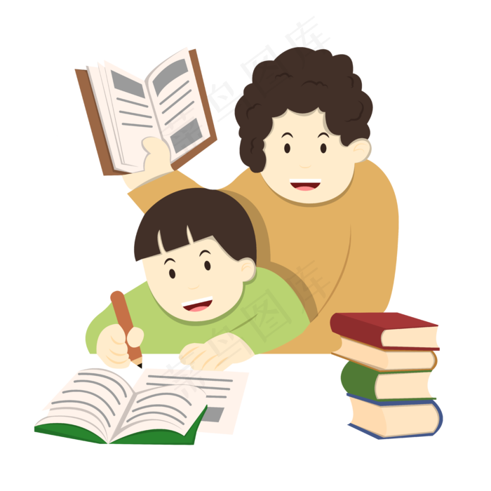 手绘矢量教师节老师与学生