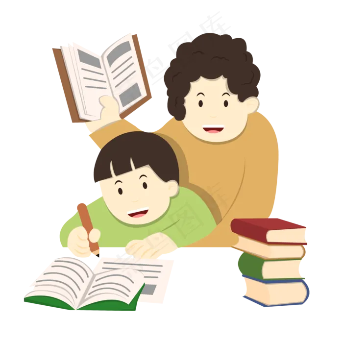 手绘矢量教师节老师与学生ai矢量模版下载