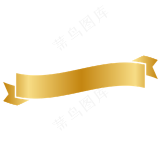 金色极简缎带标题框