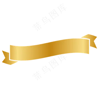 金色极简缎带标题框