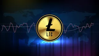 ltc-litecoin数字加密货币和随机市场图容量指示器的未来技术背景