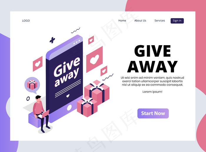 赠品大赛等距登陆页