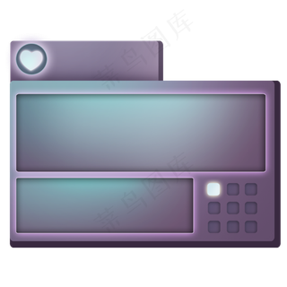 紫色立体金属感提示框