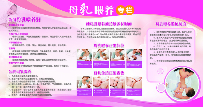 坚持母乳喂养科学育儿展板psd模版下载