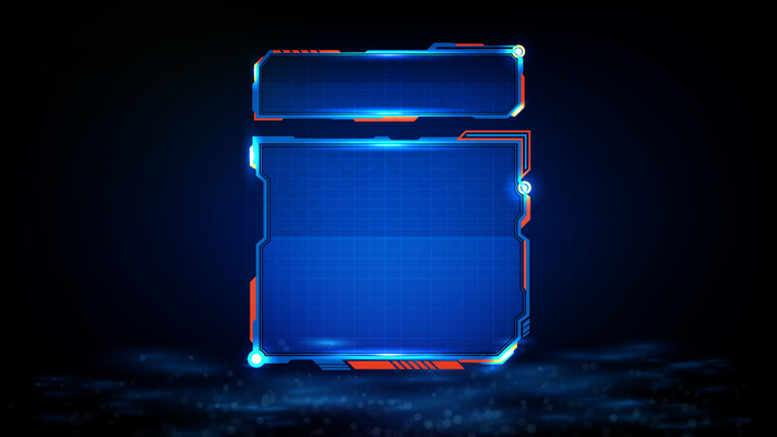 蓝色发光科技的抽象未来背景科幻框架hud ui
