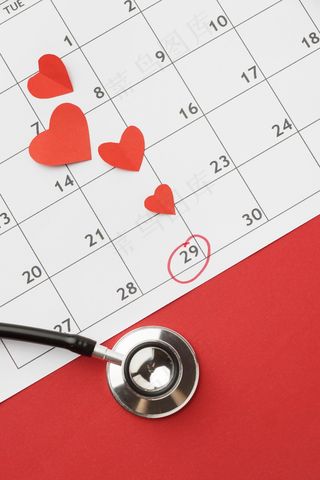 顶视图世界心脏日概念和听诊器