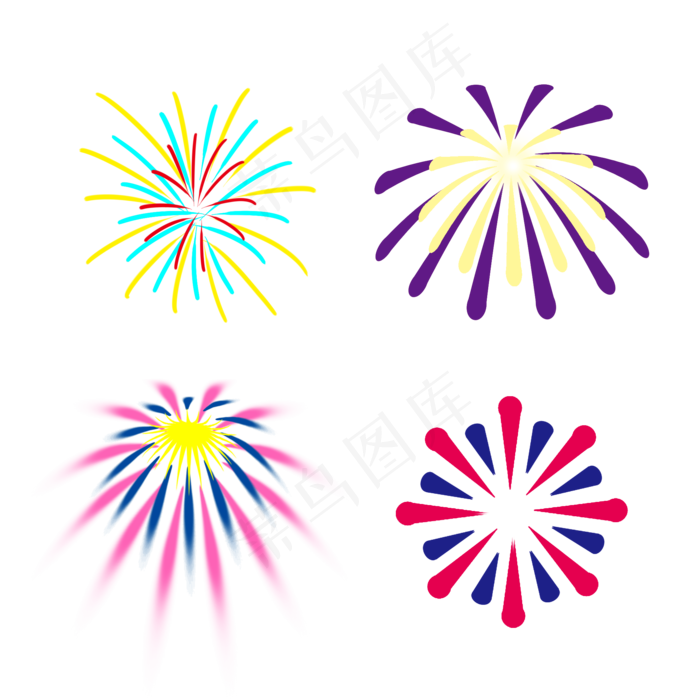 扁平风烟花组合(2000X2000(DPI:300))psd模版下载