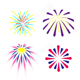 扁平风烟花组合