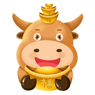 2021牛年恭喜发财Q版牛牛