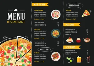 餐厅咖啡厅菜单模板平面设计
