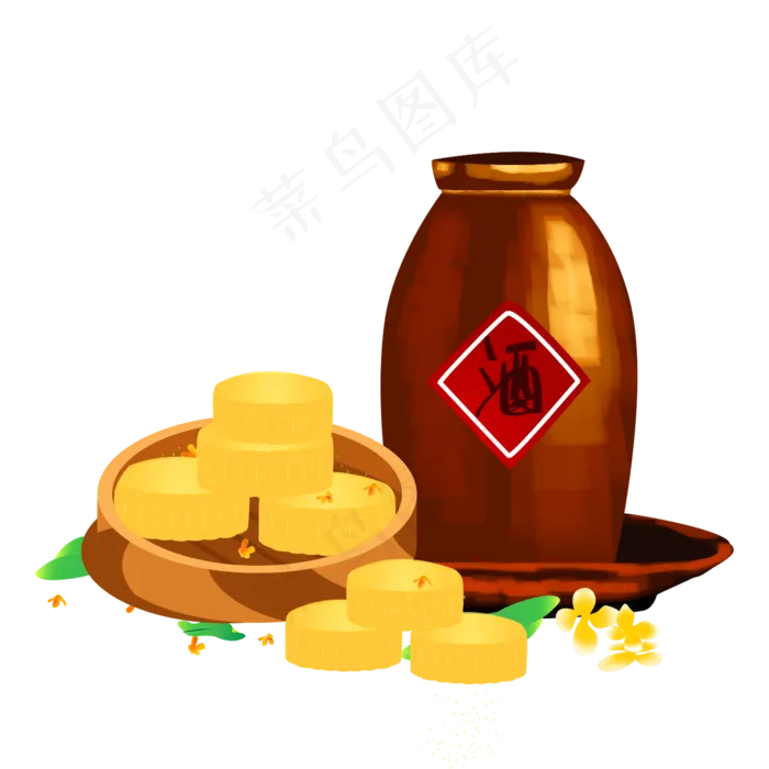 中秋桂花糕桂花酒(2000X2000(DPI:72))psd模版下载
