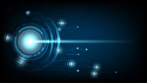 抽象技术圈数字高新技术设计。