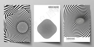 小册子a4格式现代封面模板的布局，抽象的三维几何图形