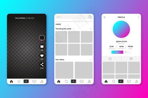 创意tiktok应用程序界面