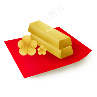 农历新年大富大贵金条和梅花