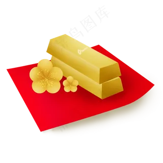 农历新年大富大贵金条和梅花 农历新年大富大贵金条和梅花