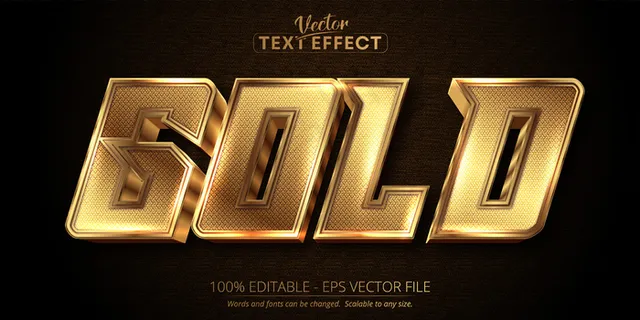 深色纹理背景上的可编辑文本效果豪华金色文本 深色纹理背景上的可编辑文本效果豪华金色文本