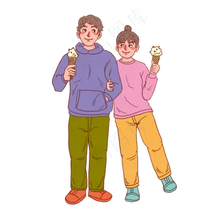 七夕情人节情侣谈恋爱