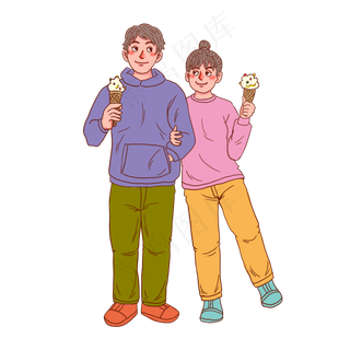 七夕情人节情侣谈恋爱