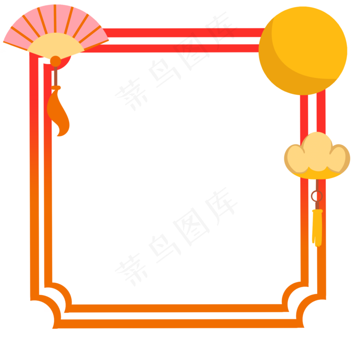 中秋节扇子边框(2000X2000(DPI:300))psd模版下载