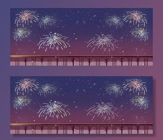 喜庆新年过年年红色烟花