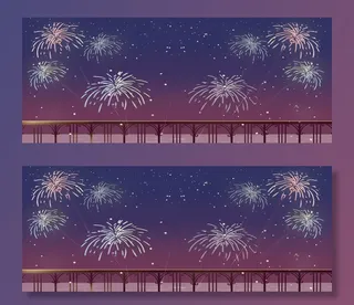 喜庆新年过年年红色烟花