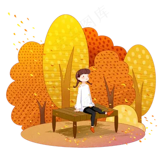 秋天秋季踏秋女孩
