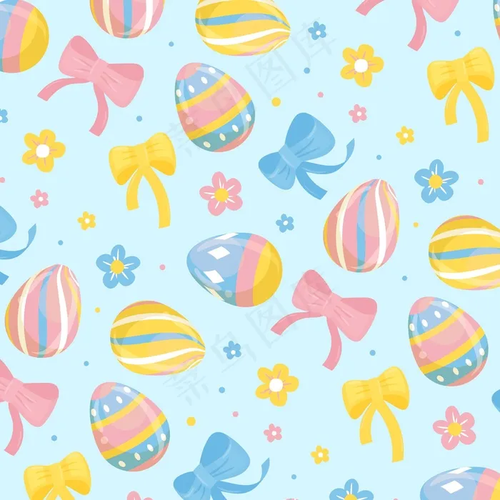 手绘复活节图案eps,ai矢量模版下载