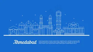 使用线性ahmedabad天际线绘制草图