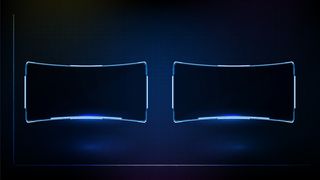 蓝色发光科技的抽象未来背景科幻框架hud ui