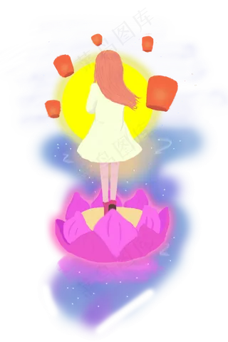 中秋节唯美放天灯