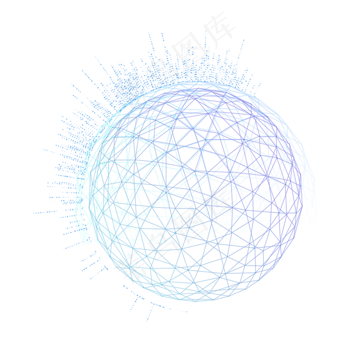 渐变蓝点线技术元素