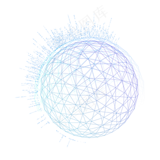 渐变蓝点线技术元素