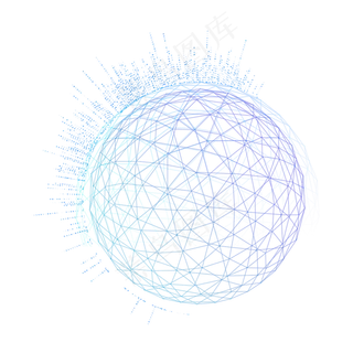 渐变蓝点线技术元素