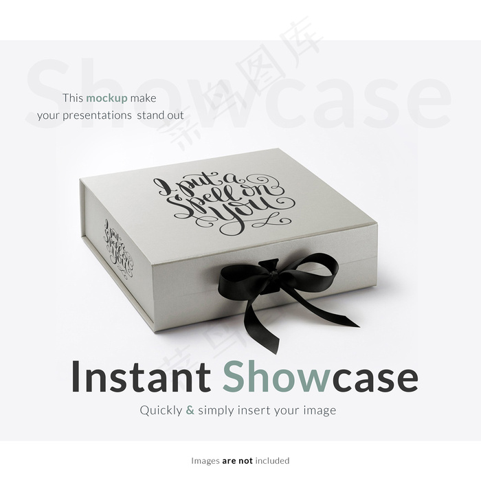 灰色礼品盒模型样机