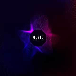 径向声波曲线。彩色均衡器可视化。抽象彩色封面的音乐海报和横幅banner。背景