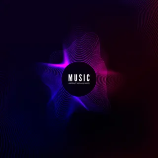 径向声波曲线。彩色均衡器可视化。抽象彩色封面的音乐海报和横幅banner。背景