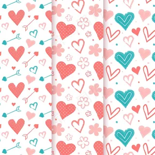 手绘心形图案系列