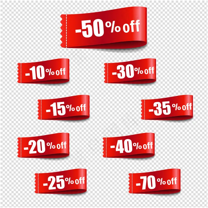 折扣标签销售透明背景eps,ai矢量模版下载