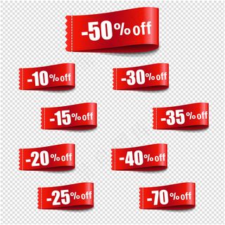 折扣标签销售透明背景