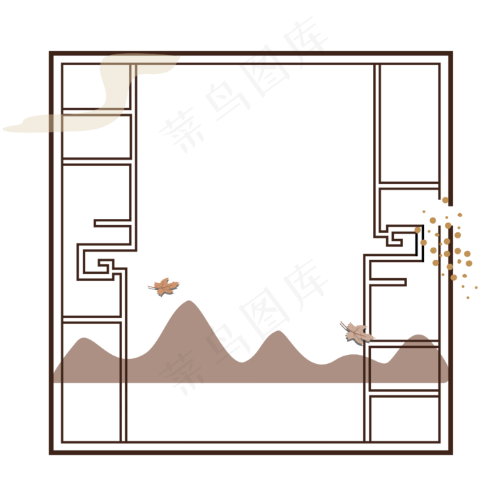 手绘矢量文件窗户花边边框远山飞(2000X2352(DPI:300))ai矢量模版下载
