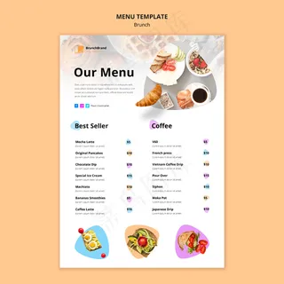 早午餐菜单模板概念