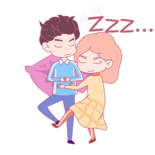 七夕节情侣卡通主题表情包